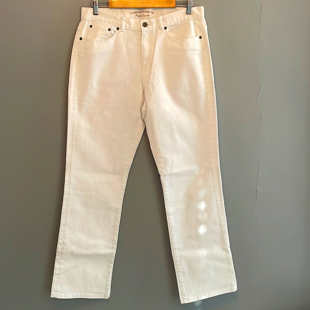 Ralph Lauren white jeans with button and zipper closure
